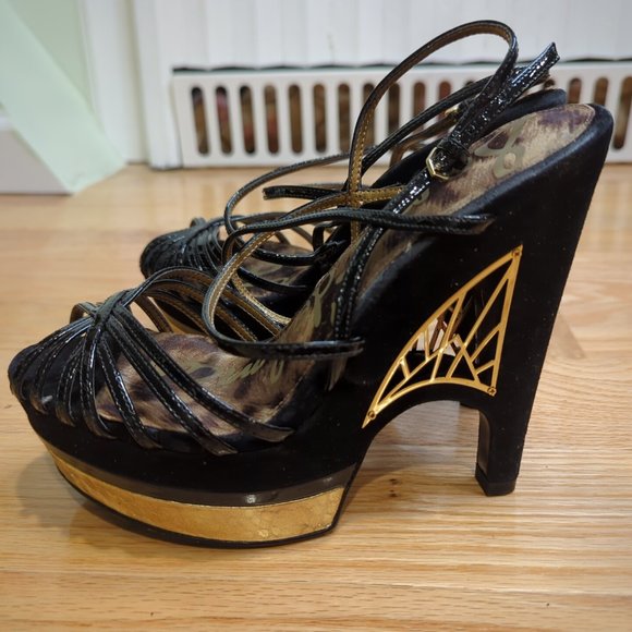 Sam Edelman Tillie Black Platform Sandals 6.5 - Picture 4 of 10